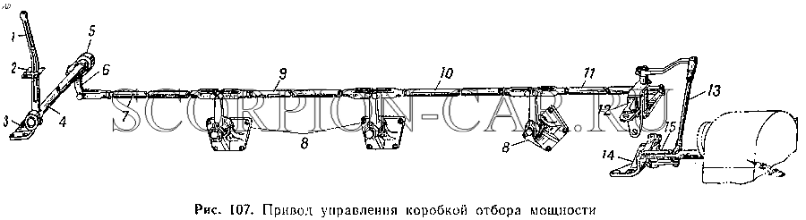 ПРИВОД УПРАВЛЕНИЯ КОРОБКОЙ ОТБОРА МОЩНОСТИ 537