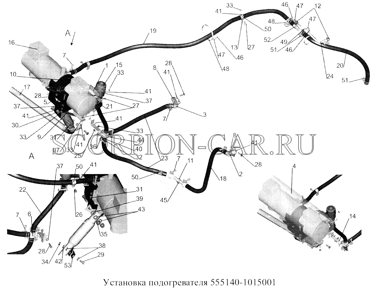 УСТАНОВКА ПОДОГРЕВАТЕЛЯ 555140-1015001 555102