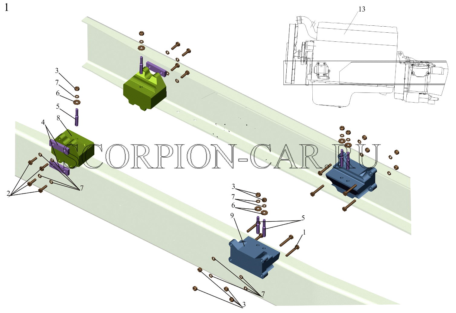КРЕПЛЕНИЕ ДВИГАТЕЛЯ 6516V8-1001002-000,(-010),(-020),(-030) 6516V8