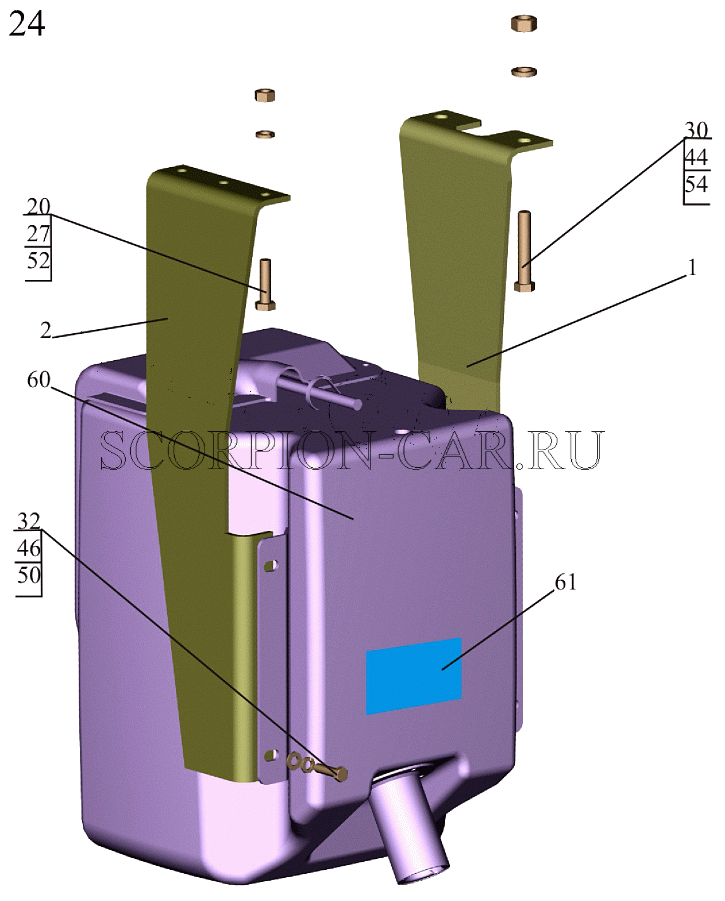 КРЕПЛЕНИЕ БАКА 6516V8-1401002-000 6516V8