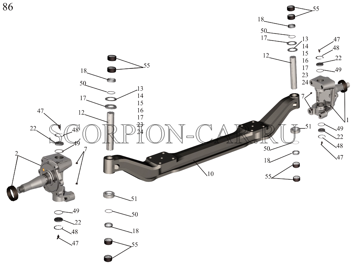 ОСЬ ПЕРЕДНЯЯ 6516V8-3000015-000 6516V8