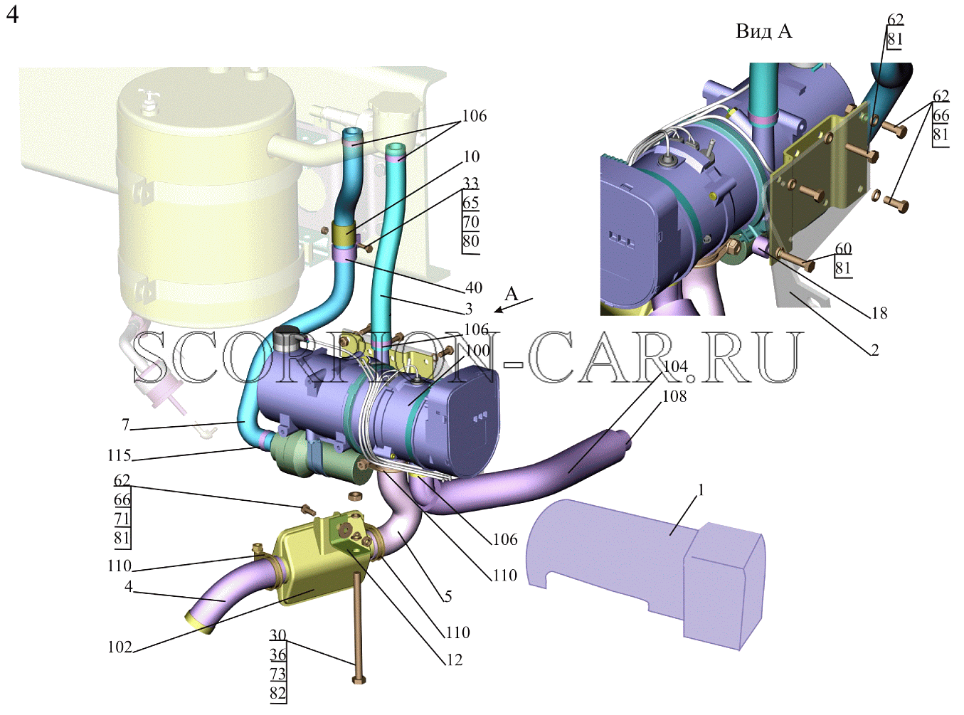 КРЕПЛЕНИЕ ПОДОГРЕВАТЕЛЯ 6516V8-1015001-010 6516V8