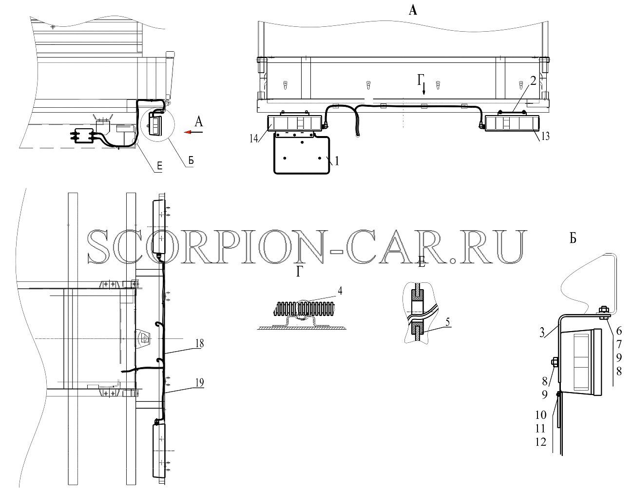 УСТАНОВКА ЗАДНИХ ФОНАРЕЙ P437041-3700009 437041