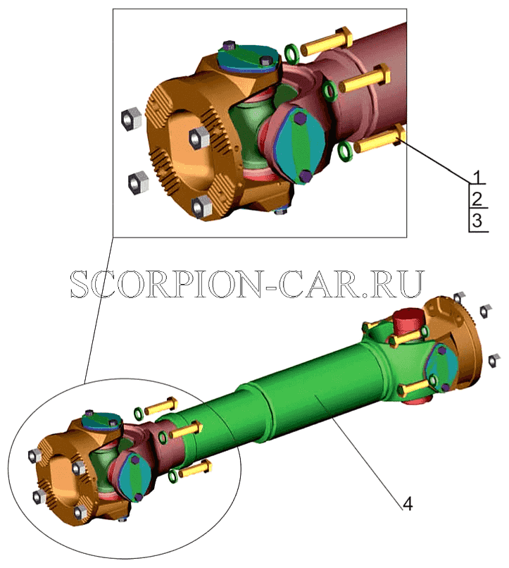 УСТАНОВКА КАРДАННОГО ВАЛА 5550B5-2200000-010 5440B5