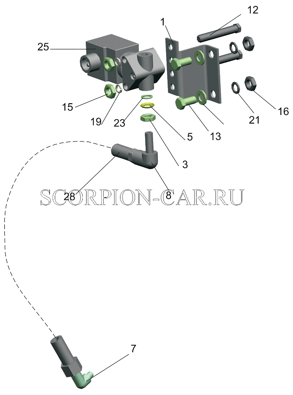 УСТАНОВКА ПРИВОДА УПРАВЛЕНИЯ БЛОКИРОВКИ 544019-2400024 5440E9