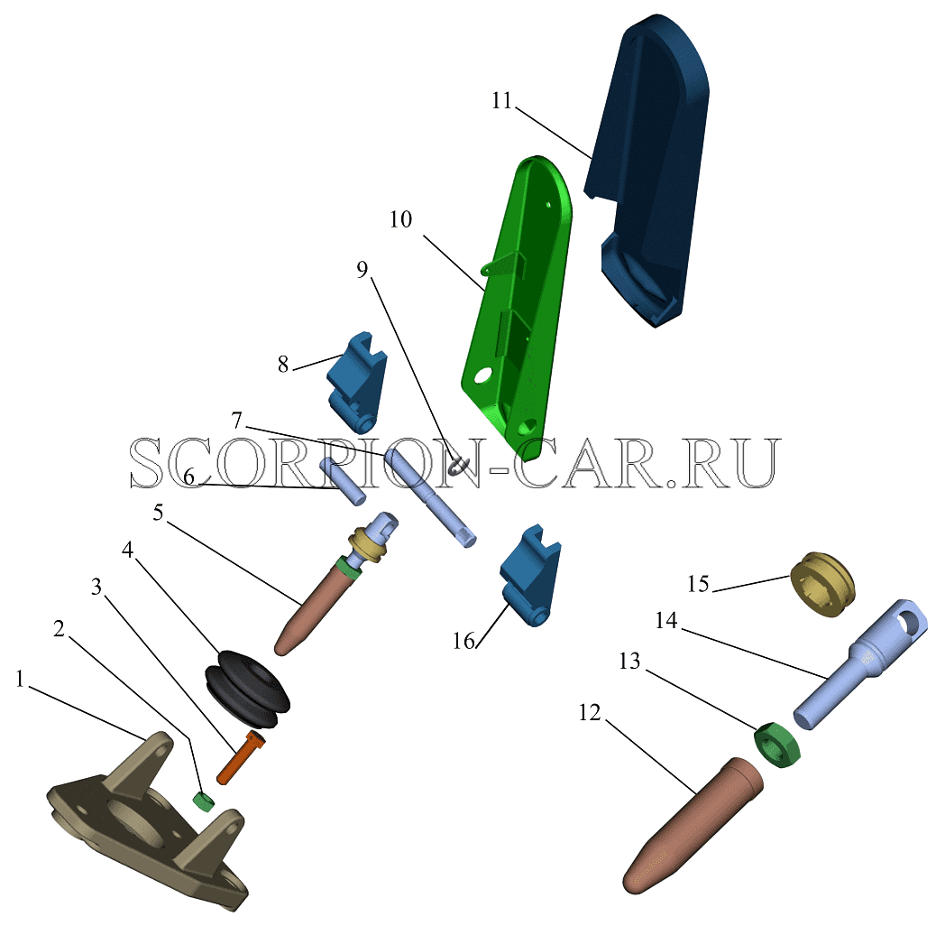 ПЕДАЛЬ ПРИВОДА ТОРМОЗНОГО КРАНА С КРОНШТЕЙНОМ 630168-3504010 551669