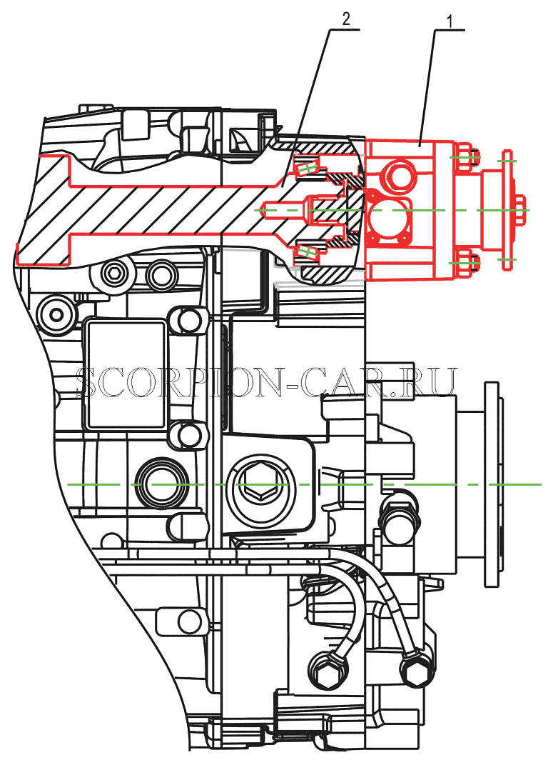 УСТАНОВКА КОРОБКИ ОТБОРА МОЩНОСТИ И НАСОСА 5550V5-8600007-069 631019