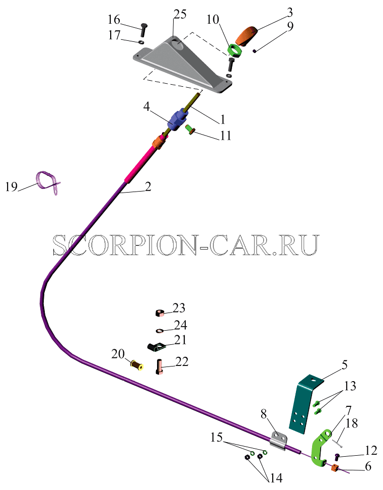 ПРИВОД ОСТАНОВА ДВИГАТЕЛЯ 642505