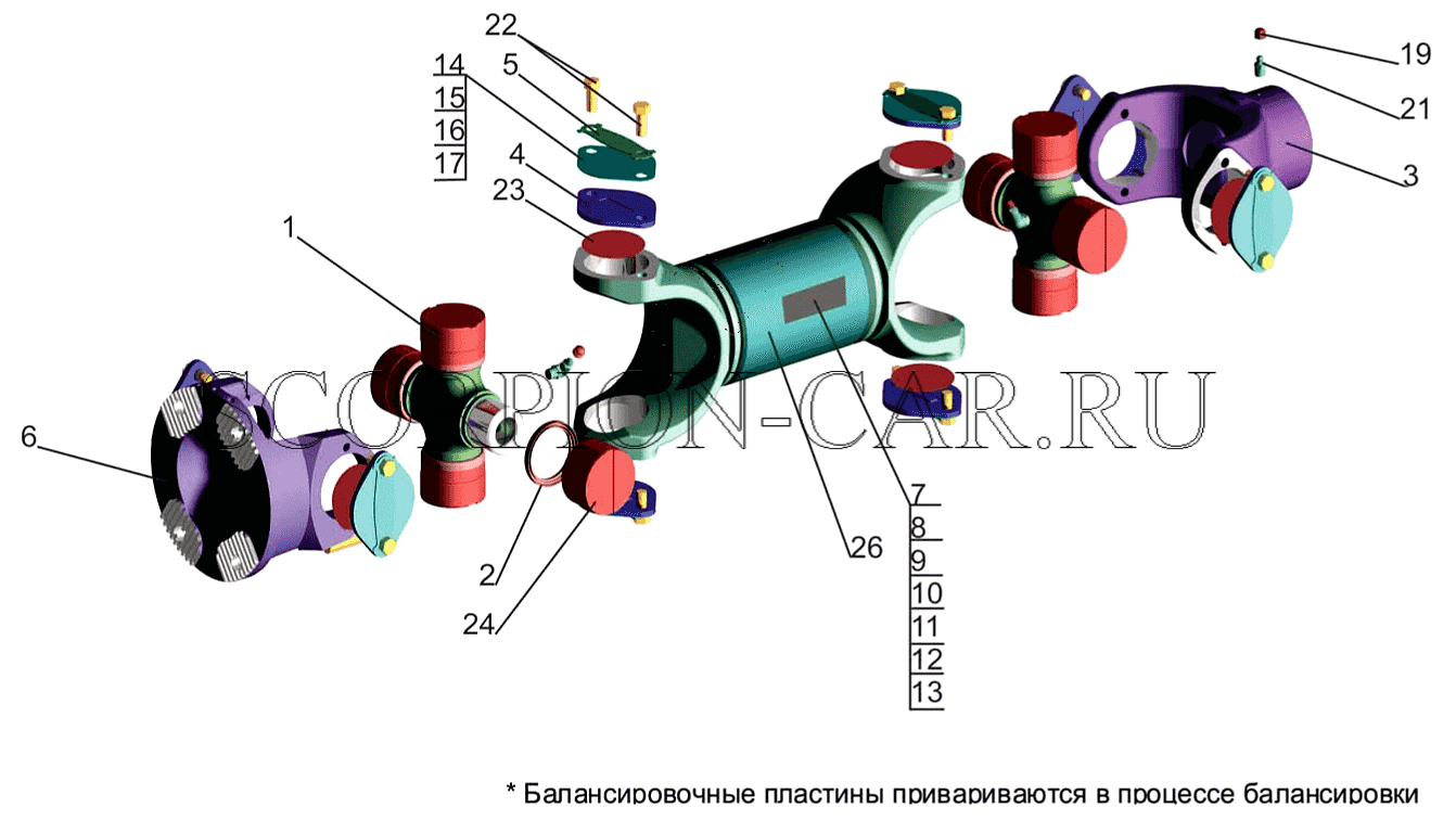 ВАЛ КАРДАННЫЙ 642508-2218010 6517X9