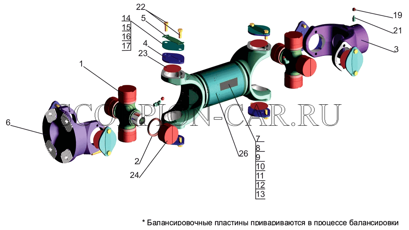 ВАЛ КАРДАННЫЙ 543405-2218010 6517X9