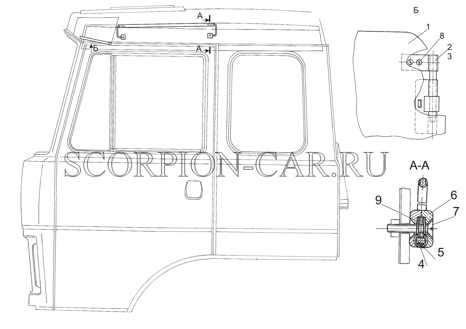УСТАНОВКА ПРОТИВОСОЛНЕЧНЫХ КОЗЫРЬКОВ 64221-8200046 6517X9
