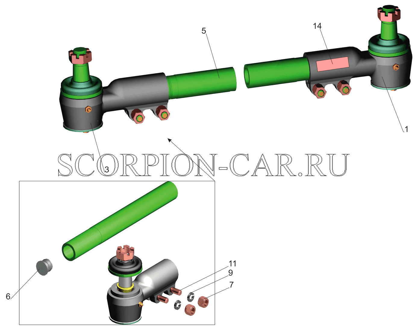 ТЯГА ПОПЕРЕЧНАЯ 64221-3003052 6312B5