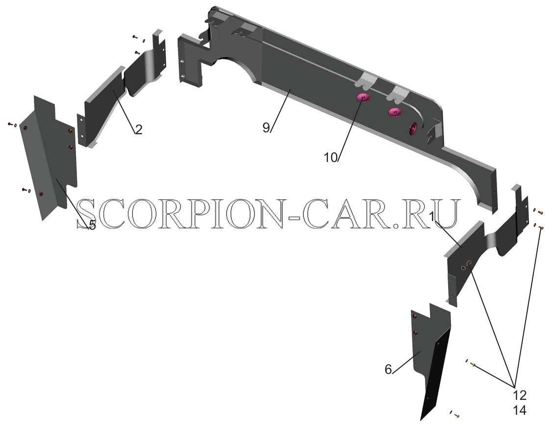 УСТАНОВКА ЭКРАНОВ 5440А9-8400026 6312B5