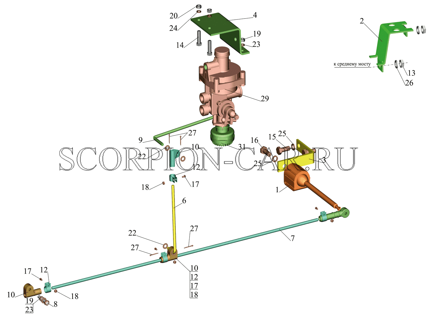 КРЕПЛЕНИЕ РЕГУЛЯТОРА ТОРМОЗНЫХ СИЛ 6501W6-3533002-000 650119