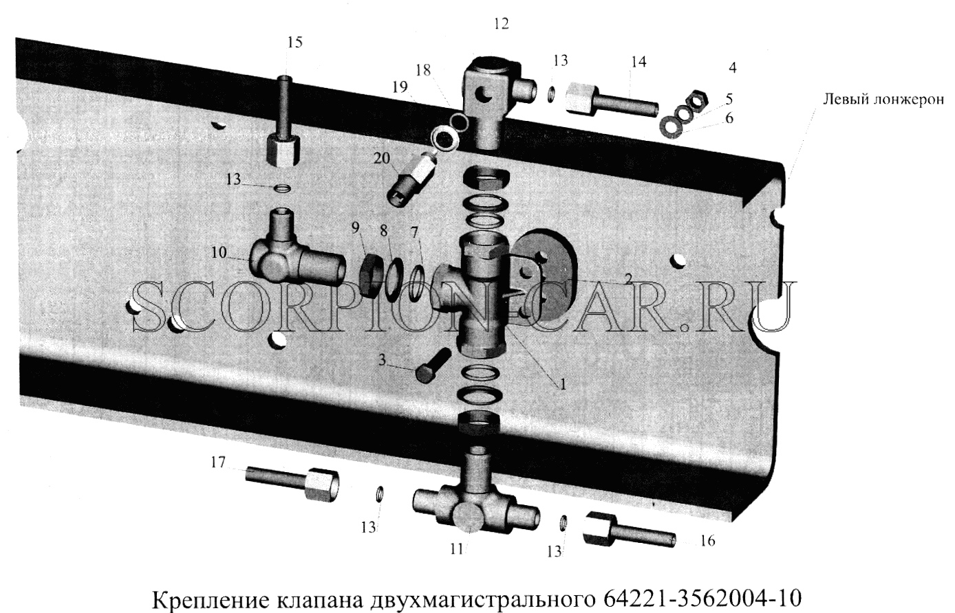 КРЕПЛЕНИЕ КЛАПАНА ДВУХМАГИСТРАЛЬНОГО 64721-3567004-10 5516А5