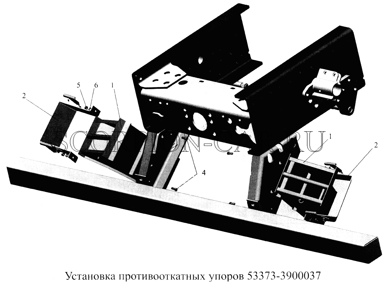 УСТАНОВКА ПРОТИВООТКАТНЫХ УПОРОВ 53373-3900037 5516А5