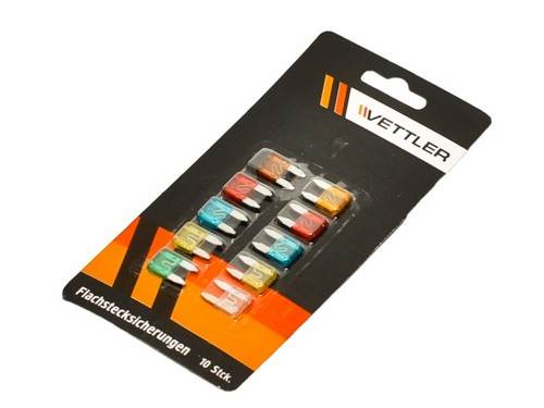 530 | 000-0-0005-30-00 Предохранитель плоский Mini 5А-30А (10шт) блистер VETTLER