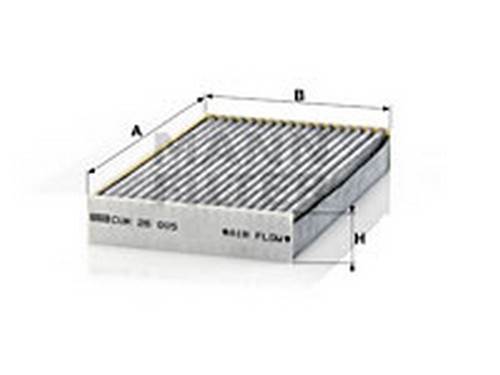 CUK26005 | 000-0- 26 005-00 Фильтр салона RENAULT MEGANE 08- угольный