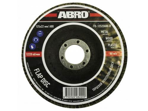 FD12522A60R | 000-0-22A60-R-00 Диск лепестковый торцевой P60, 125мм х22мм (ABRO)