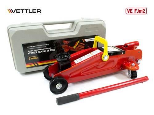 VEFJm2 | 00VE-0-000FJm2-00 Домкрат гидравлич (2т) подкатной в кейсе Samson (125x300) VETTLER