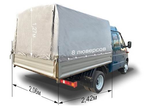33023850801010 | 33023-0-8508010-010 Тент 33023 Фермер (2,42 х 2,06 х1,27) укорочен (8л) отеч.ткань цв.серый