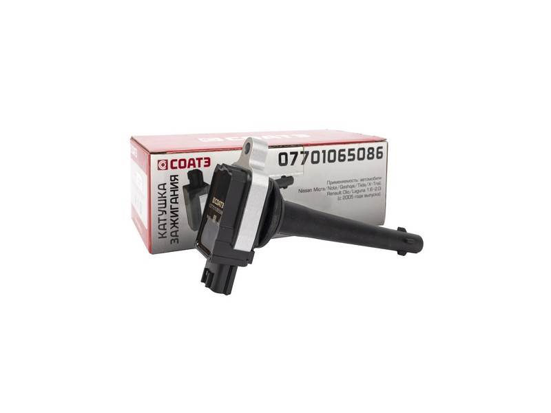 07701065086 | 000-0-1065086-00 Катушка зажигания Nissan Micra / Note / Qashqai / Tiida / X-Trail. Renault Clio / Laguna 1.6-2.0i (c